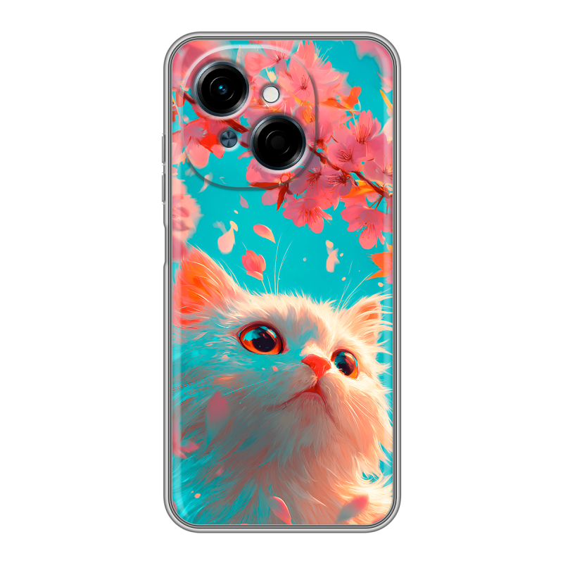 Силиконовый чехол на Tecno Spark Go 1 с принтом Красивый кот Силиконовый чехол на Tecno Spark Go 1 с принтом Красивый кот