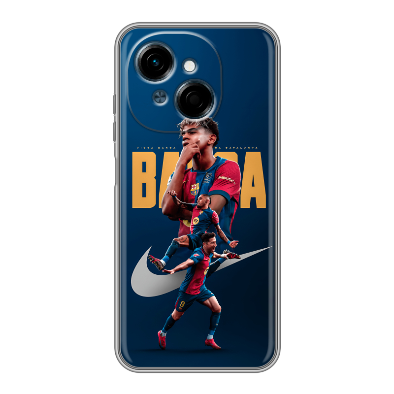 Силиконовый чехол на Tecno Spark Go 1 с принтом Барселона Barca Yamal Силиконовый чехол на Tecno Spark Go 1 с принтом Барселона Barca Yamal