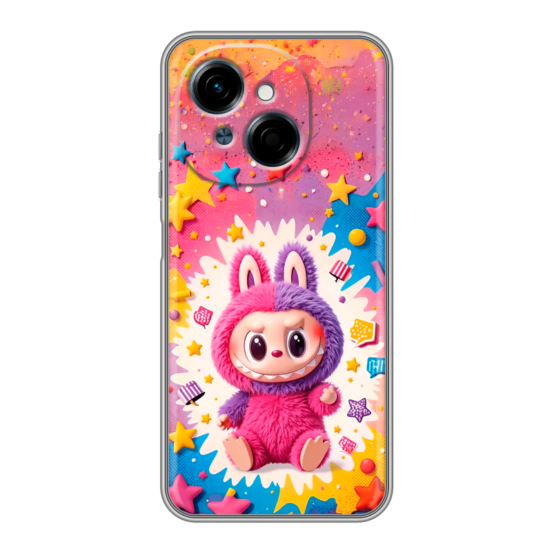 Силиконовый чехол на Tecno Spark Go 1 с принтом Labubu Лабубу Силиконовый чехол на Tecno Spark Go 1 с принтом Labubu Лабубу