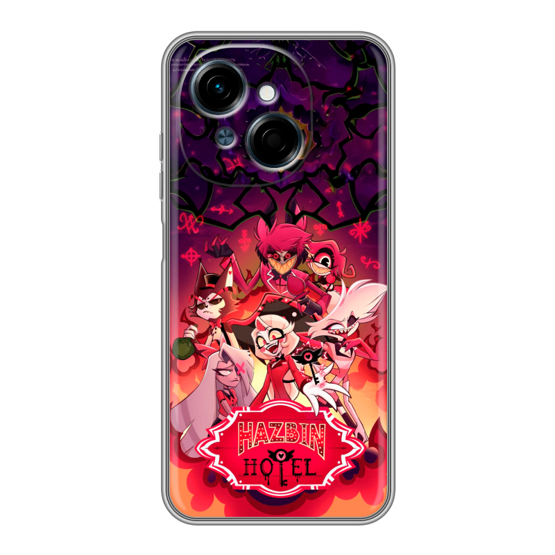 Силиконовый чехол на Tecno Spark Go 1 с принтом Hazbin Hotel Отель Хазбин Силиконовый чехол на Tecno Spark Go 1 с принтом Hazbin Hotel Отель Хазбин