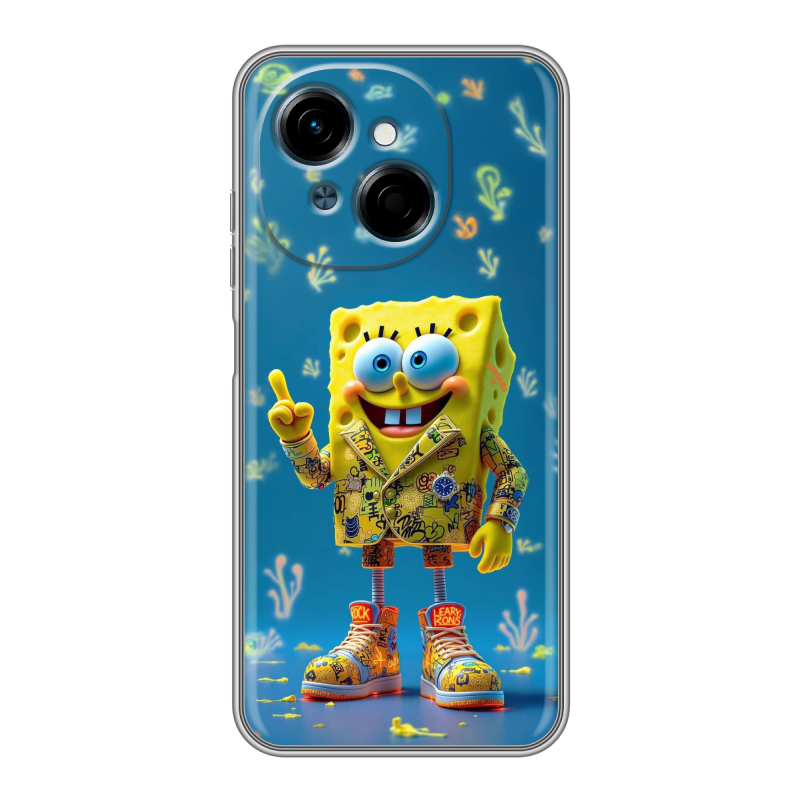 Силиконовый чехол на Tecno Spark Go 1 с принтом Спанч боб Спанчбоб Силиконовый чехол на Tecno Spark Go 1 с принтом Спанч боб Спанчбоб