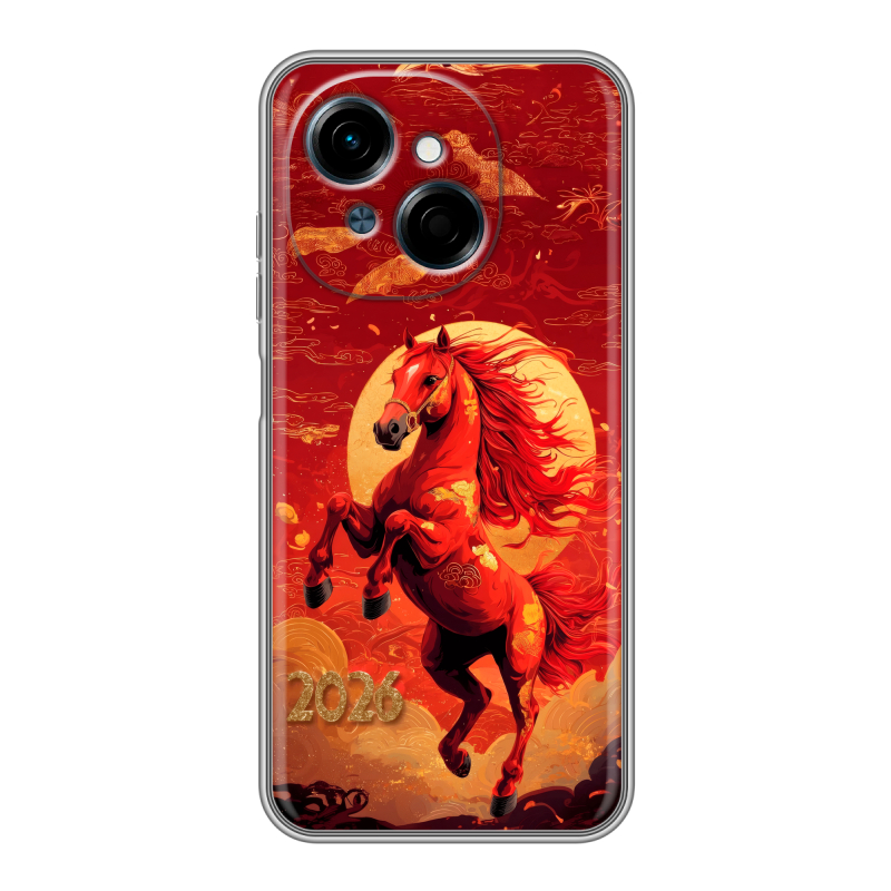 Силиконовый чехол на Tecno Spark Go 1 с принтом Новый год Силиконовый чехол на Tecno Spark Go 1 с принтом Новый год