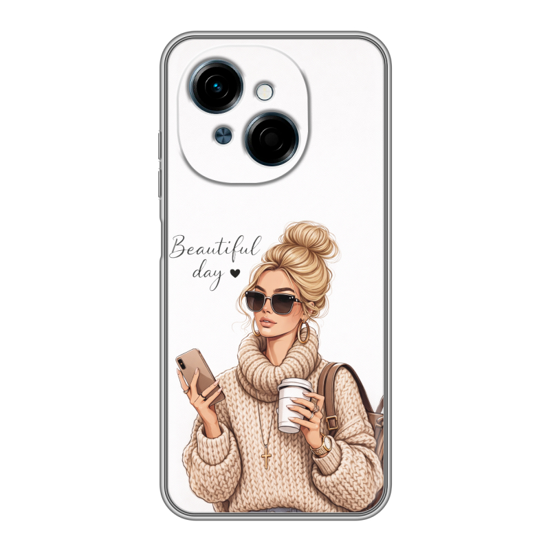 Силиконовый чехол на Tecno Spark Go 1 с принтом женский Силиконовый чехол на Tecno Spark Go 1 с принтом женский