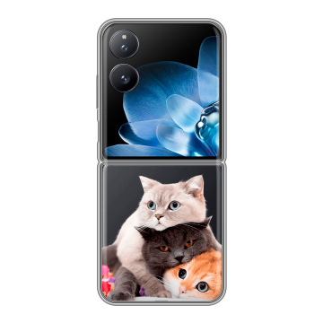 Пластиковый чехол на Xiaomi Mix Flip с принтом Кошки