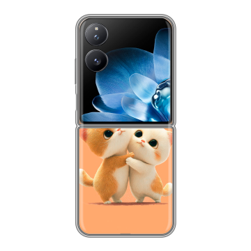Пластиковый чехол на Xiaomi Mix Flip с принтом Милые котики