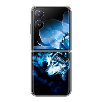 Пластиковый чехол на Xiaomi Mix Flip с принтом Волки