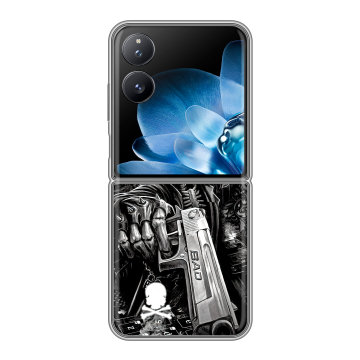 Пластиковый чехол на Xiaomi Mix Flip с принтом Скелет