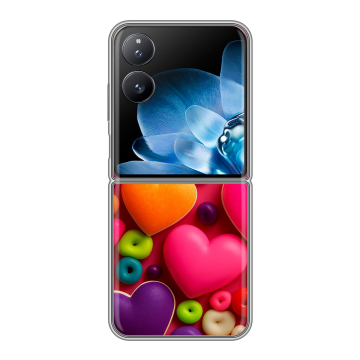 Пластиковый чехол на Xiaomi Mix Flip с принтом Сердечки