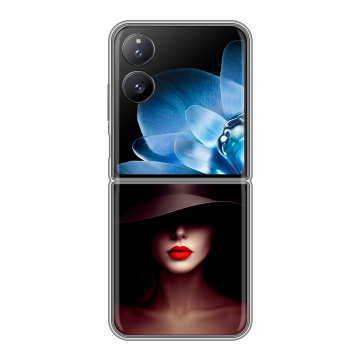 Пластиковый чехол на Xiaomi Mix Flip с принтом Девушка в шляпе