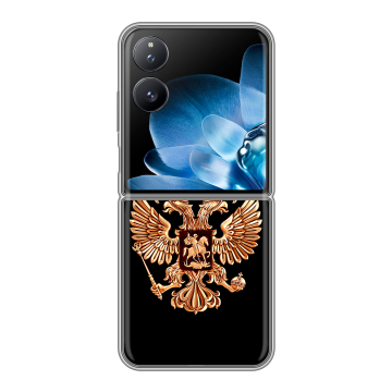 Пластиковый чехол на Xiaomi Mix Flip с принтом Герб России золотой Пластиковый чехол на Xiaomi Mix Flip с принтом Герб России золотой