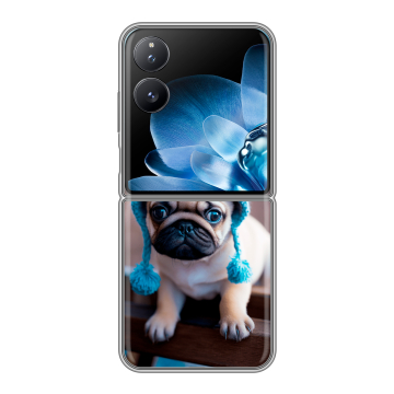 Пластиковый чехол на Xiaomi Mix Flip с принтом Мопс в шапке