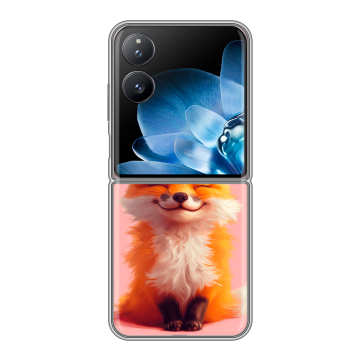Пластиковый чехол на Xiaomi Mix Flip с принтом милая лиса Пластиковый чехол на Xiaomi Mix Flip с принтом милая лиса