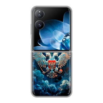 Пластиковый чехол на Xiaomi Mix Flip с принтом Герб флаг России
