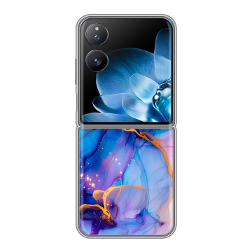 Пластиковый чехол на Xiaomi Mix Flip с принтом синий мрамор Пластиковый чехол на Xiaomi Mix Flip с принтом синий мрамор