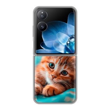 Пластиковый чехол на Xiaomi Mix Flip с принтом котик Пластиковый чехол на Xiaomi Mix Flip с принтом котик
