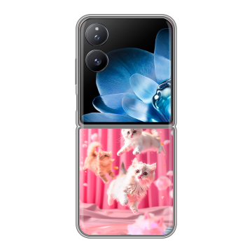 Пластиковый чехол на Xiaomi Mix Flip с принтом милые котики Пластиковый чехол на Xiaomi Mix Flip с принтом милые котики