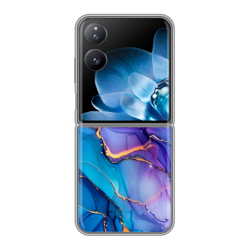 Пластиковый чехол на Xiaomi Mix Flip с принтом синий мрамор Пластиковый чехол на Xiaomi Mix Flip с принтом синий мрамор