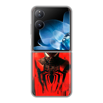 Пластиковый чехол на Xiaomi Mix Flip с принтом человек паук spiderman Пластиковый чехол на Xiaomi Mix Flip с принтом человек паук spiderman
