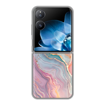 Пластиковый чехол на Xiaomi Mix Flip с принтом розовый мрамор Пластиковый чехол на Xiaomi Mix Flip с принтом розовый мрамор