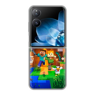 Пластиковый чехол на Xiaomi Mix Flip с принтом Майнкрафт Minecraft Пластиковый чехол на Xiaomi Mix Flip с принтом Майнкрафт Minecraft