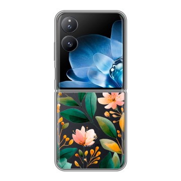 Пластиковый чехол на Xiaomi Mix Flip с принтом Цветы паттерн Пластиковый чехол на Xiaomi Mix Flip с принтом Цветы паттерн