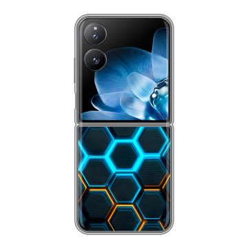 Пластиковый чехол на Xiaomi Mix Flip с принтом Неоновые соты Пластиковый чехол на Xiaomi Mix Flip с принтом Неоновые соты