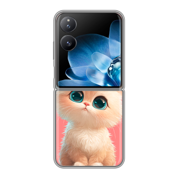 Пластиковый чехол на Xiaomi Mix Flip с принтом Розовый котенок Пластиковый чехол на Xiaomi Mix Flip с принтом Розовый котенок