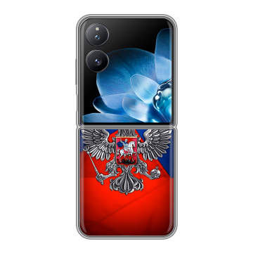 Пластиковый чехол на Xiaomi Mix Flip с принтом Флаг России Пластиковый чехол на Xiaomi Mix Flip с принтом Флаг России