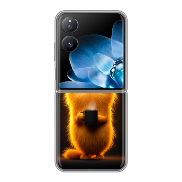 Пластиковый чехол на Xiaomi Mix Flip с принтом Смешной кот