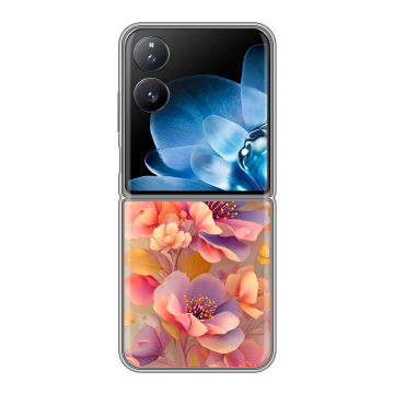 Пластиковый чехол на Xiaomi Mix Flip с принтом Цветы и бабочки Пластиковый чехол на Xiaomi Mix Flip с принтом Цветы и бабочки