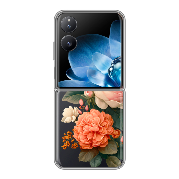 Пластиковый чехол на Xiaomi Mix Flip с принтом цветы Пластиковый чехол на Xiaomi Mix Flip с принтом цветы