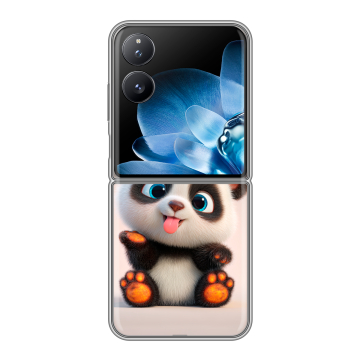 Пластиковый чехол на Xiaomi Mix Flip с принтом милая панда