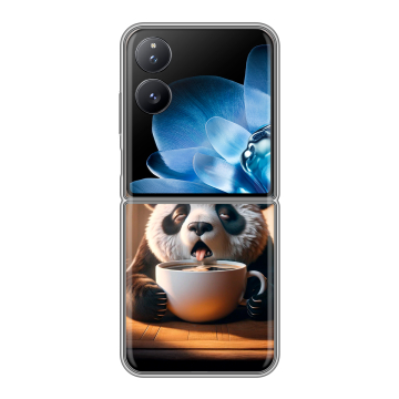Пластиковый чехол на Xiaomi Mix Flip с принтом смешная панда Пластиковый чехол на Xiaomi Mix Flip с принтом смешная панда