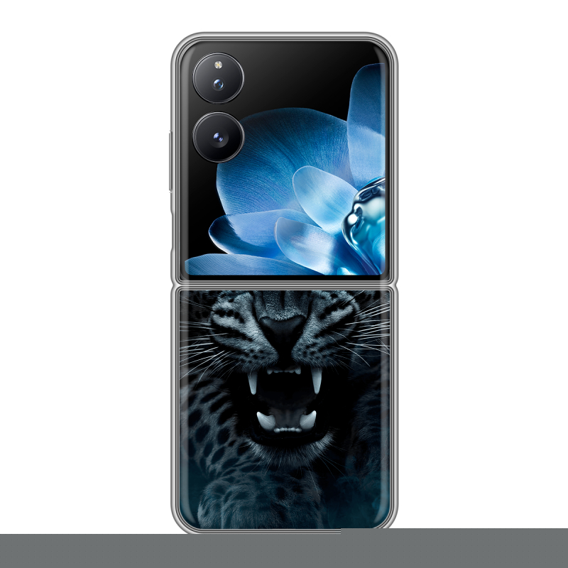 Пластиковый чехол на Xiaomi Mix Flip с принтом Темный леопард Пластиковый чехол на Xiaomi Mix Flip с принтом Темный леопард