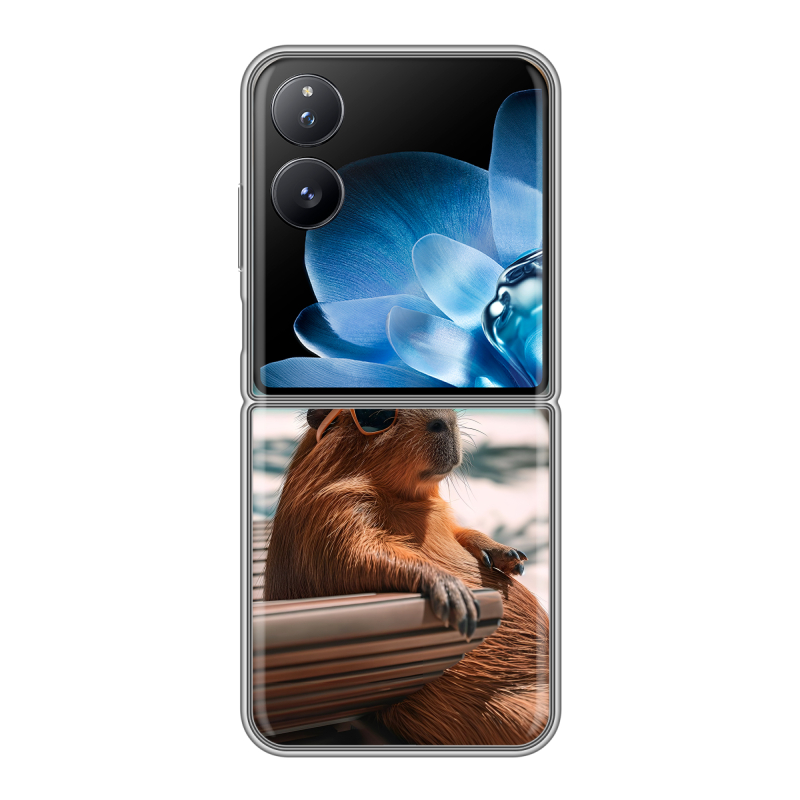Пластиковый чехол на Xiaomi Mix Flip с принтом Капибара Пластиковый чехол на Xiaomi Mix Flip с принтом Капибара
