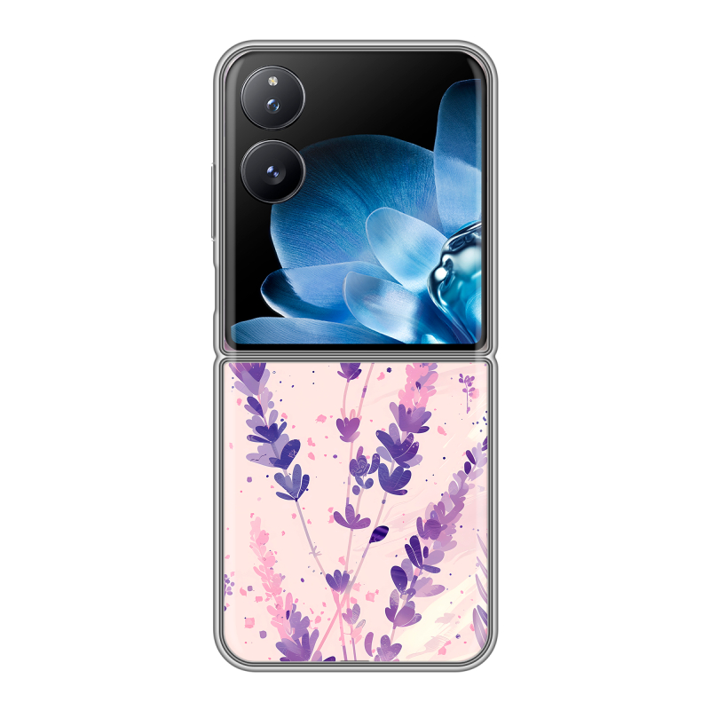 Пластиковый чехол на Xiaomi Mix Flip с принтом цветы лаванда Пластиковый чехол на Xiaomi Mix Flip с принтом цветы лаванда