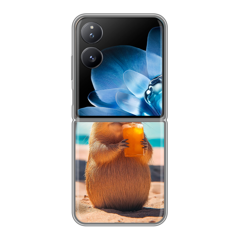 Пластиковый чехол на Xiaomi Mix Flip с принтом Капибара Пластиковый чехол на Xiaomi Mix Flip с принтом Капибара