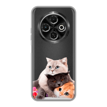 Силиконовый чехол на Tecno Spark 30C с принтом Кошки Силиконовый чехол на Tecno Spark 30C с принтом Кошки