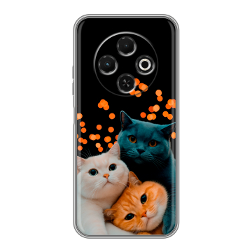 Силиконовый чехол на Tecno Spark 30C с принтом Кошки Силиконовый чехол на Tecno Spark 30C с принтом Кошки