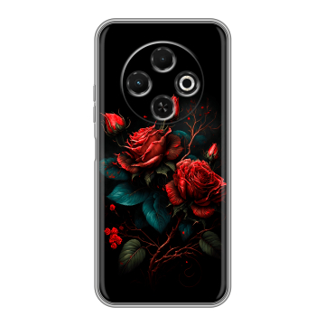 Силиконовый чехол на Tecno Spark 30C с принтом Розы красные Силиконовый чехол на Tecno Spark 30C с принтом Розы красные