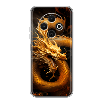 Силиконовый чехол на Tecno Spark 30C с принтом Золотой дракон Силиконовый чехол на Tecno Spark 30C с принтом Золотой дракон
