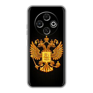 Силиконовый чехол на Tecno Spark 30C с принтом Герб России желтый Силиконовый чехол на Tecno Spark 30C с принтом Герб России желтый