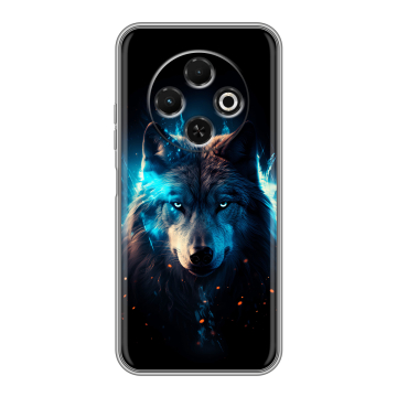 Силиконовый чехол на Tecno Spark 30C с принтом Волк ночной
