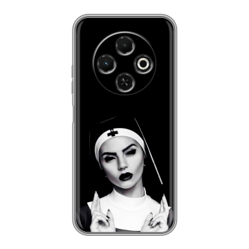 Силиконовый чехол на Tecno Spark 30C с принтом монашка Силиконовый чехол на Tecno Spark 30C с принтом монашка