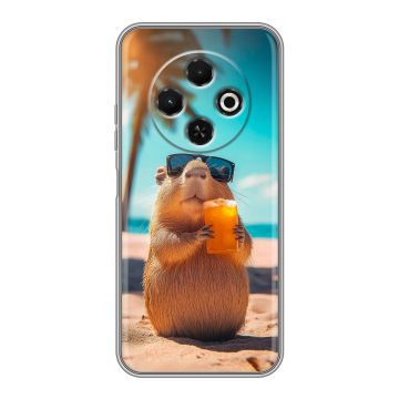 Силиконовый чехол на Tecno Spark 30C с принтом Капибара