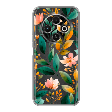 Силиконовый чехол на Tecno Spark 30C с принтом Цветы паттерн