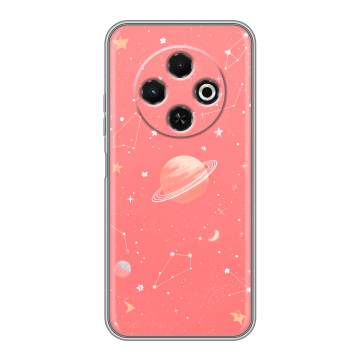 Силиконовый чехол на Tecno Spark 30C с принтом Розовый космос