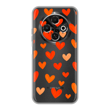 Силиконовый чехол на Tecno Spark 30C с принтом Сердечки