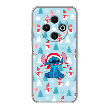 Силиконовый чехол на Tecno Spark 30C с принтом Стич Новый год