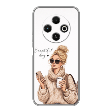 Силиконовый чехол на Tecno Spark 30C с принтом женский